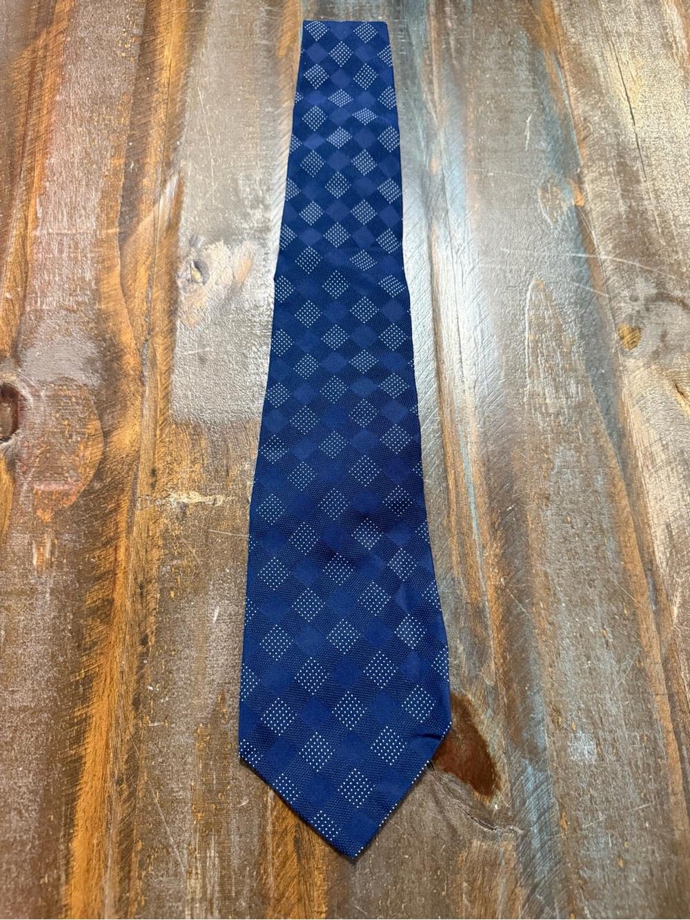 Polo Ralph Lauren Navy Blue Geometric Silk Tie Necktie NWT